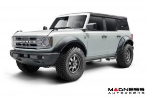 Ford Bronco Side Steps - 4 Door - 3" Nerf Step Bars - Gloss Black - N Fab 